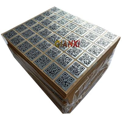 China Waterproof Unique QR Code Aluminum Foil Barcode Label Stickers With Rounded Corners for sale