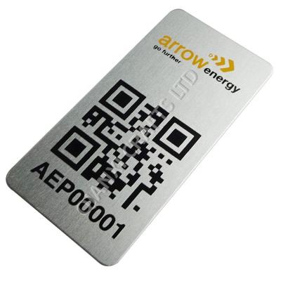 China Waterproof Stainless Steel QR Code Tag Nameplate Metal Barcode Assets Aluminum Labels for sale