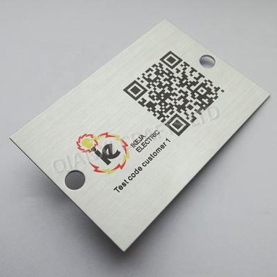 China China Serial Number Plate Metal Barcode Tracking Labels QR Code Aluminum Asset Tags for sale