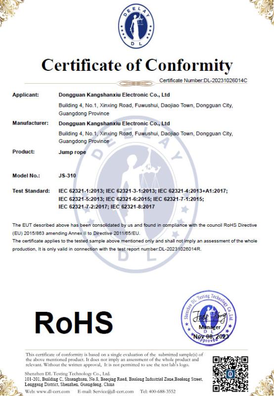 ROHS - Dongguan Kangshanxiu Electronic Co., Ltd.