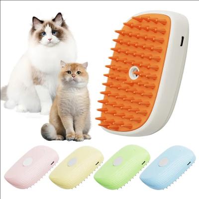 China 3-in-1 Cat Steam Brush Hot Sell For Pet Grooming Water Spray Hair Removal Light Cleaning for sale