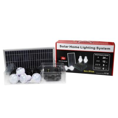 China Solar Home Kit 4pcs * 2W LED Light Bulbs Solar Power Home Lighting Kit Home Phone Charger Kit for sale