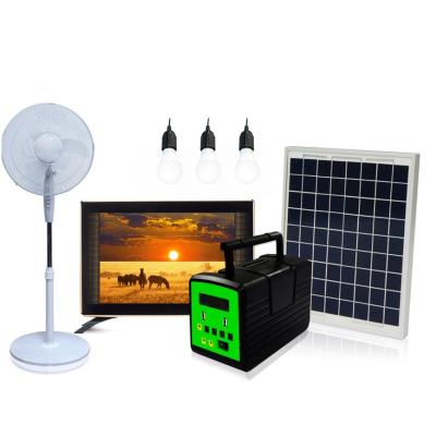 China China Factory Home Portable Li-ion 13000mAh Battery 20 Watt Solar Generator System Home With Built In MP3 FM Radio for sale