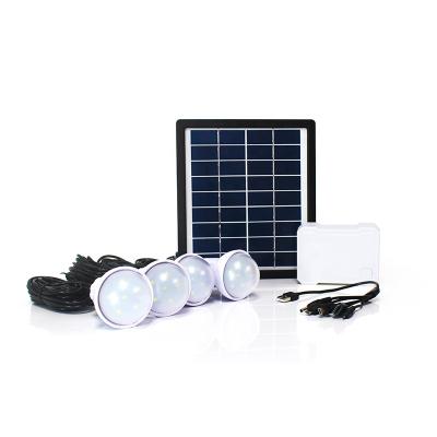 China Payasyougo SHS Home System Indoor Residential Solar Kit 4bulb LED Lighting Kits With Phone Charging for sale