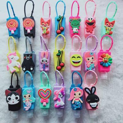 China From China Mini Products Sublimation Handbag Travel Cartoon Silicone Hand Sanitizer Bottle For Kids for sale