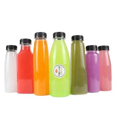 China Popular Food Grade Portable Clear Customizable Round Fruit Lemon Milk Water Plastic Juice Bottle for sale