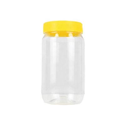 China Single Transparent Food Container Can Plastic Kitchen Storage Honey Candy Packaging Jar For Powdered Food for sale