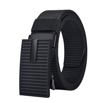 China New Cheap Outdoor Tactical Army Nylon 2022 Polyester Ratchet Belt 6 Colors Military Nylon Belt With Plastic Toothless Buckle For Men for sale