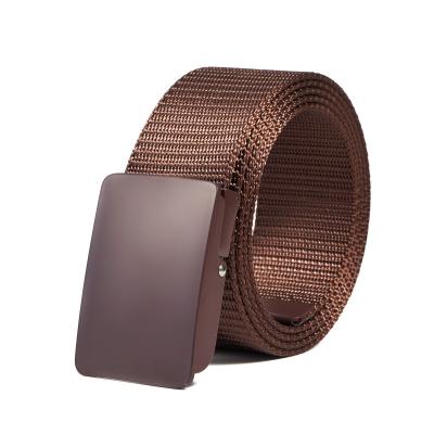 China Nylon/Polyester With Metal Buckle Elastic Coffee Self Cloth Belt Mens Nylon Belt For Women for sale