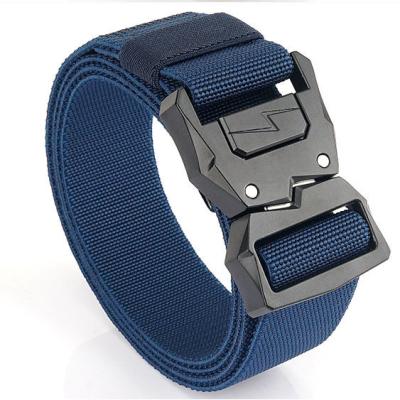 China Nylon/Polyester with New Navy Blue Elastic Luxury Black Elastic Stretch Waistband Custom Web Mens Tactical Belts for Men for sale