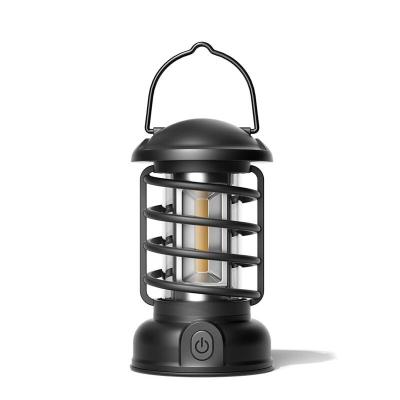 China Portable Outdoor Camping Atmosphere Rechargeable Stepless Retro Lantern Dimming Light Source COB Light for sale