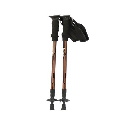 China Portable Outdoor Traveling Hiking Stick Walking Trekking Poles Factory Price Portable Aluminum Telescopic Alpenstock for sale