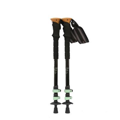 China Wholesale Adjustable Length Carbon Fiber Trekking Canes Lightweight Shock Absorbing Pole Hiking Rods for sale