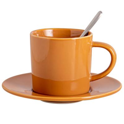 China Ceramic Nordic Style Mug For Business Gifts 7.8oz 230ml Mug And Saucer Porcelain Cups for sale