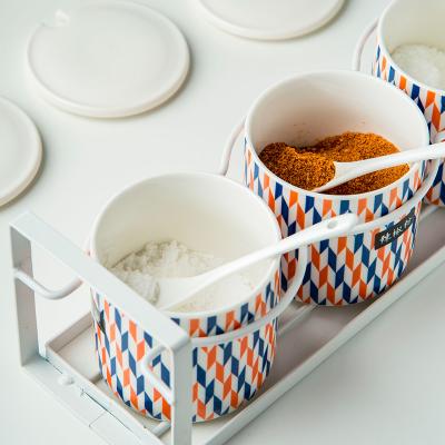 China Moderne design stijl Steenwerk Keramische kruidenpot met duurzame Bohemian Spice potten Te koop