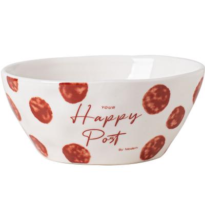 China Vintage Design Round Decal Porcelain Cereal Bowls For Party Bulk Salad Ceramic Soup Bowl for sale