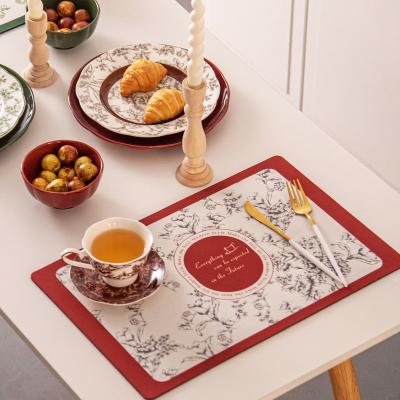 China Rectangle Diatom Flower Dining Table Placemats Sustainable Table Cloth Design Style for sale