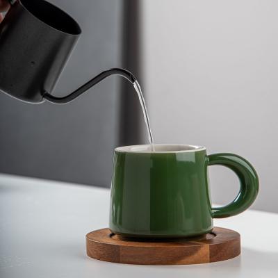 China Factory Wholesale  Novelty Design 280ml Green Ceramic Coffee Mug For Home Hotel For Porcelain Cappuccino Cup for sale