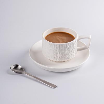 China Europe Design Ceramic Cappuccino Cup And Saucer Set For Europe Market for sale