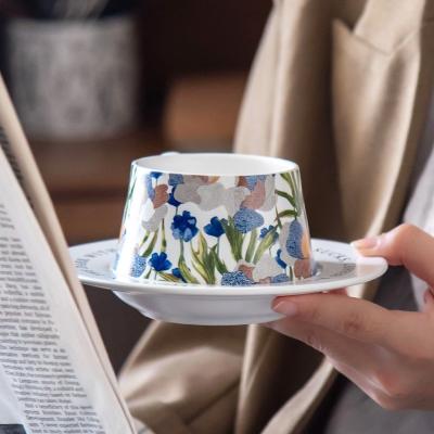 China 250ml Porcelain Cup Latte Mugs Ceramic Tasse Taza Cafe Coffee Occasion Business Gifts for sale