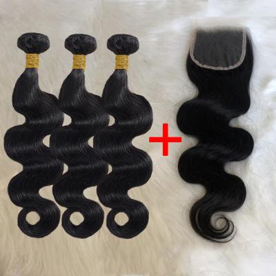 China Wholesale Original Virgin Body Wave Cuticle Aligned Hair Body Wave Brazilian 3 Bundles With HD Swiss Lace 4*4 Lace Frontal Closure for sale