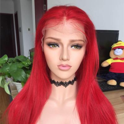 China Cheap Fashion Colored Lace Wig Brazilian Red High Quality Silky Straight Wave Hair Lace Front Wig Wholesale Price New for sale