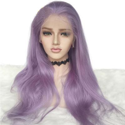 China Straight Human Hair Lace Front Wig With Baby Hair Purple Hair, Wholesale 150% Brazilian Lace Wigs for sale