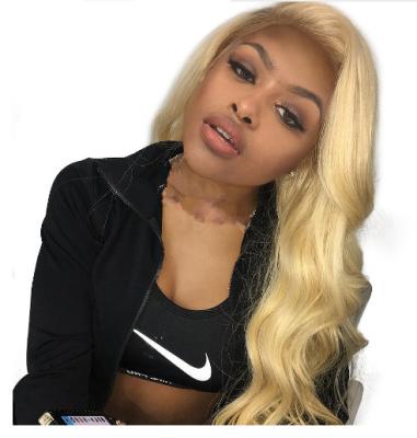 China Brazilian 100% Remy Hair Pre Plucked Hairline Human Hair 130% Density Full Lace Wigs Brazilian Hair 613 Blonde Body Wave Full Lace Wig for sale