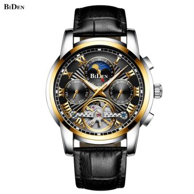 China BIDEN 0191 Automatic Mechanical Sport Wrist Men Watch Mens Moon Phase Watch Watches Leather Manufacture for sale