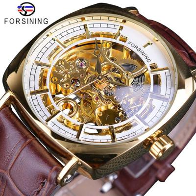 China FORSINING 242 men's automatic mechanical watches non-specific hot sale leather steel fashion watch for sale