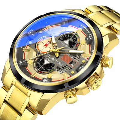 China Date Men Gold Watch Quartz Stainless Steel Automatic Wristwatches Business Waterproof Men Watch High Quality Relojes Olense 9002 Watch for sale