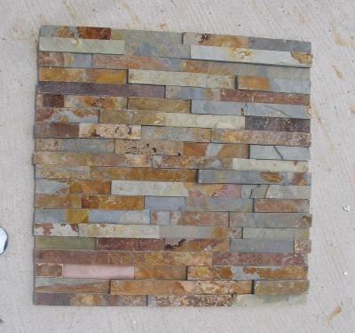 China Decorative Slate High Quality Modern Ledge Stone Culture Stone Natural Rusty Yellow Golden Wall Panels for sale