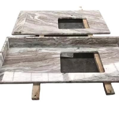 China Modern Fantasy Brown Granite Slab Natural Stone For Kitchen Countertops Bathroom Vanity Tops Basin Sink for sale