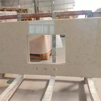 China Agglometate Modern Good Quality Artificial Quartz Stone Kitchen Countertop Vanity Top for sale