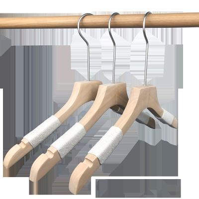 China Contemporary wholesale cheap clothes wood hanger with logo shirt wide magnetic pants hanger wooden price for sale