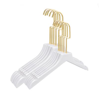 China Sustainable Rack Hanger Customized Logo Clear Hangers Shoulder Grooves Travel Hangers Garment Rack Excellence Cabides De Roupas for sale