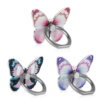 China Metal Universal Rotating Adjustable Rotating Acrylic Cell Phone Ring Butterfly Wing Phone Grip Ring Buckle Mobile Phone Holder for sale