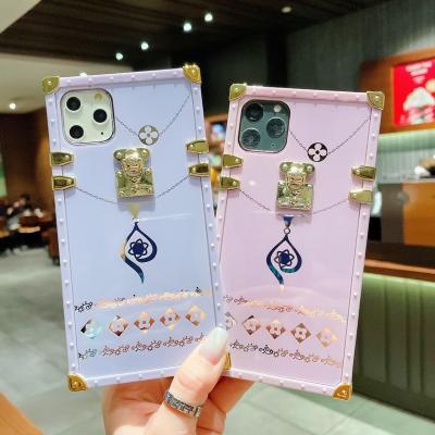 China Shockproof Luxury Brand Transparent Square Phone Case For Pro Max Designer For Iphone 14 Iphone 13 Phone Case for sale