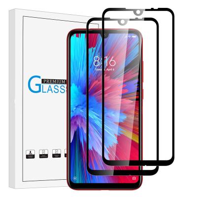 China Easy Installation Screen Protector Compatible For Xiaomi Redmi Note 7/Note 7 Pro HD Arc Edges Full Cover Tempered Glass Anti-scratch for sale