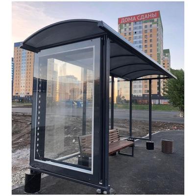 China Modern Metal Street Bus Stop Shelter Neighbor School With Digital Signage for sale