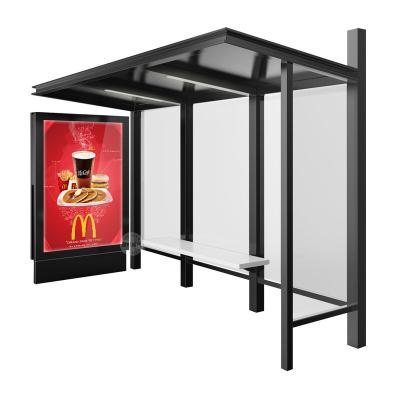 China Bus Stop Shelter Light Box LC-JM116 Aluminum Alloy Profile Bus Stop Shelter With Led Advertising Light Box for sale