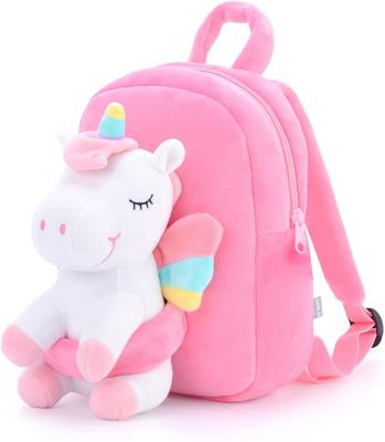 China Anti-theft Unicorn Backpack for Girls Kids Backpack Plush Unicorn Toy Gifts for Kids Baby Towels Snacks Books Bag for sale