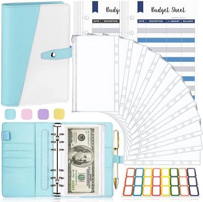 China A6 hardcover book budget binder with cash envelopes and spending budget sheets, money binder with cash envelopes for sale