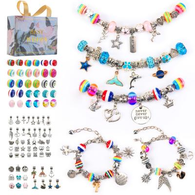 China Metal Charm Bracelet Making Kit, Jewelry Making Supplies Beads, Crafts Gifts Set For Girls Teens Age 6-16 for sale