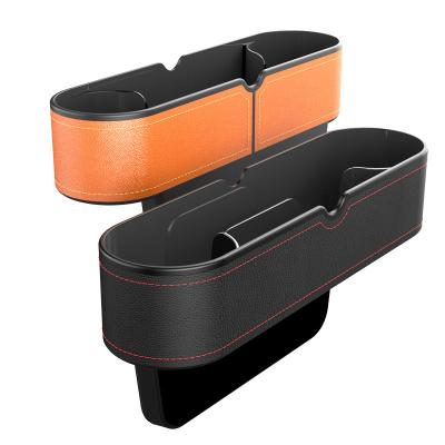 China ABS Acceptable OEM Logo Leather Car Seat Side Storage Box Car Pocket Seat Organizer for sale