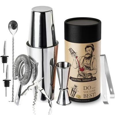 China Bartender Holding Bar Kit 304 Boston Coctelera Food Grade Kokteyl Steel Shaker Martini Wine Equipment Mixer Drinks Barware Tools For Home for sale