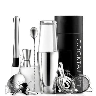 China China Food Grade 304 Steel Factory Price Cocktail Shaker Set Bar Tool Kit Cocktail Set Cocteleria Bartender Glass Cocktail Shaker for sale