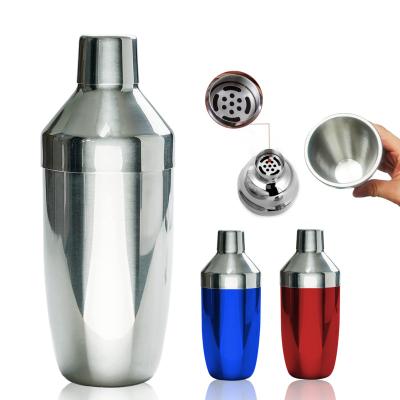 China 304 mini double wall cocktail shaker 350ml 750ml koriko shaker set food grade steel glass plastic bartender for sale