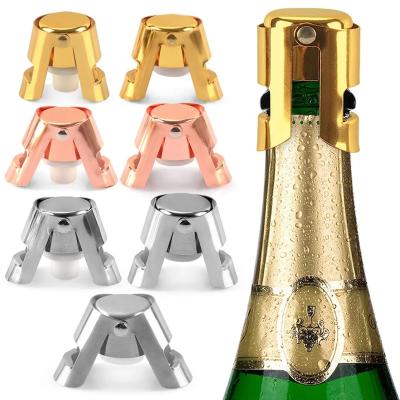 China Amazon Hit Stocked Stainless Steel Wine Stoppers Metal Wine Stoppers Sliver Black Gold Champagne Stopper for sale