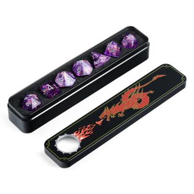 China DND Edge Dies Set with 7 Metal Tin Dies Polyhedral Dungeons and Dragons Die Cut Set for Role Playing Games Die Cut D&D (Purple) for sale